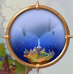 World map with a vague silhouette of Elysion before it was released.