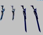 Length comparison between Demonio's promo and Manic Demon Form gun blades.