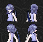 Silent Shadow's hair without hood.