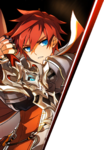 Knight Emperor's Master Class Skill Cut-in depicting him with semi blue eyes.